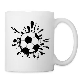 Fußball Ball Spritzer Kleckse - Tasse - Weiß - Rechts