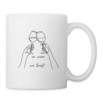 In wine we trust Winegläser Lineart  - Tasse - Weiß - Rechts