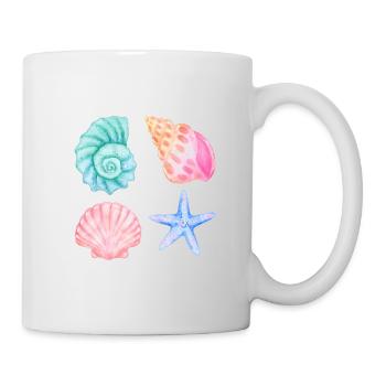 Watercolor Shells Beach Motif - Mug - white - Right