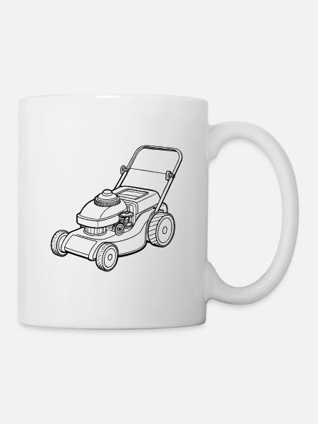 Rasenmäher-Übersicht - Tasse - Weiß