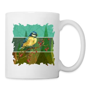 Bunter Vogel - Tasse - Weiß - Rechts