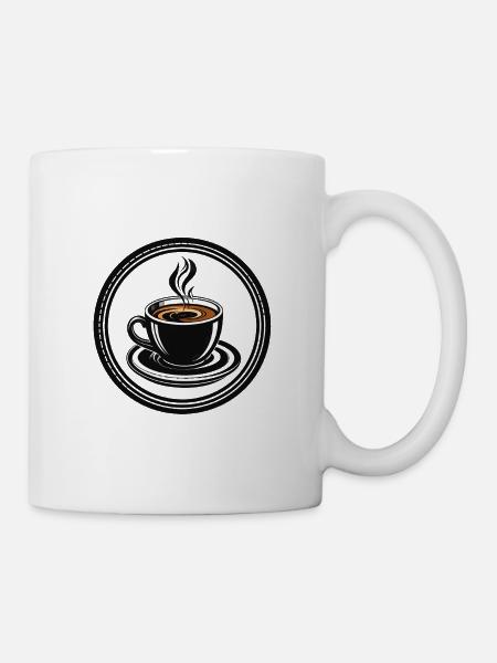 Kaffeetasse im Kreisring - Tasse - Weiß