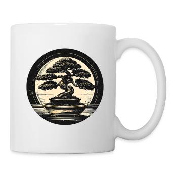 Bonsai Zen Kreis Design - Tasse - Weiß - Rechts