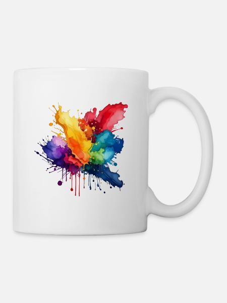Farbspritzer Explosion - Tasse - Weiß