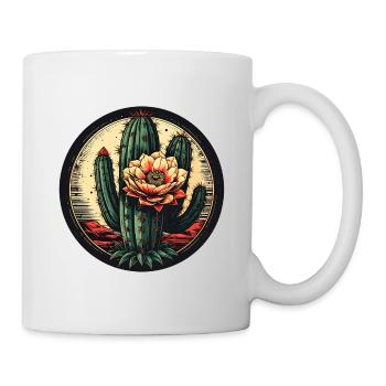 Cactus Blossom in Vintage Frame - Mug - white - Right