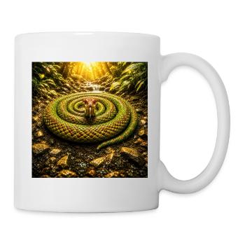 Sun-crowned cobra snake in the jungle - Mug - white - Right