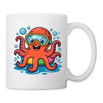 TaucherOctopus Fröhlicher Tintenfisch - Tasse - Weiß - Rechts