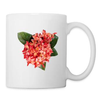 Vibrant_Ixora_Flower_Coral_Red_Tropical_Print - Mug blanc - blanc - Droite