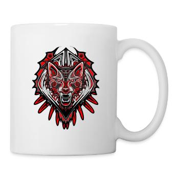 Conception du totem tribal du loup haïda - Mug blanc - blanc - Droite