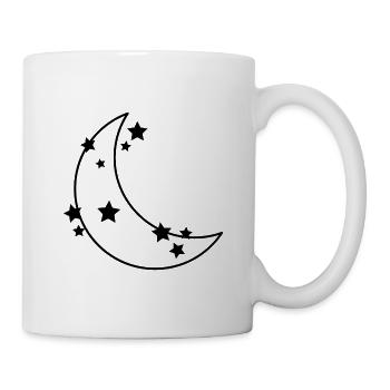 Mond und Sterne - Tasse - Weiß - Rechts