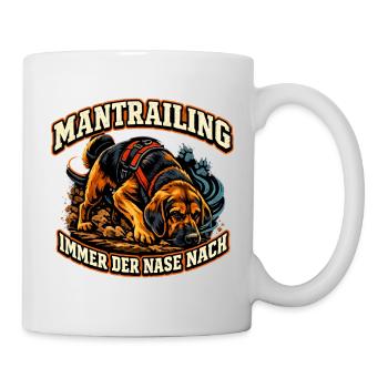 Mantrailing Nase führt - Tasse - Weiß - Rechts