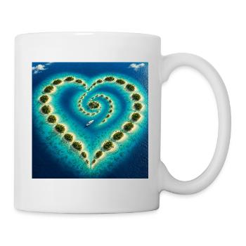 Spirale du cœur des îles Atoll de l’île du rêve - Mug blanc - blanc - Droite