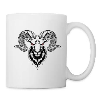 Widder-Wikinger-Maskottchen Logo Sport Bodybuilding - Tasse - Weiß - Rechts