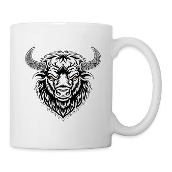 Bison Taurus Maskottchen Logo Sport Bodybuilding - Tasse - Weiß - Rechts