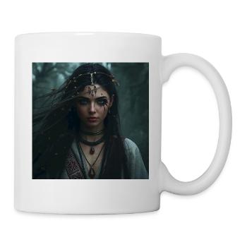 Schamanin aus den Tiefen des Waldes – Slawische Hexe - Tasse - Weiß - Rechts