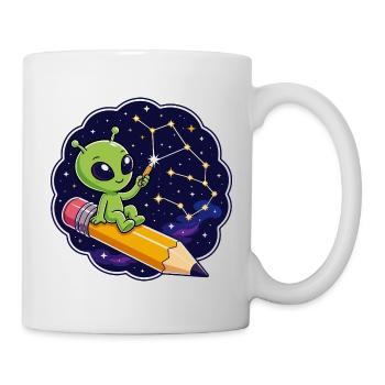 Sternenfreund auf Bleistift - Tasse - Weiß - Rechts
