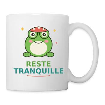 Grenouille Zen Lunettes – Reste Tranquille - Mug blanc - blanc - Droite