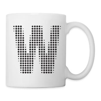 Buchstabe W – Punktmuster Initial Design - Tasse - Weiß - Rechts