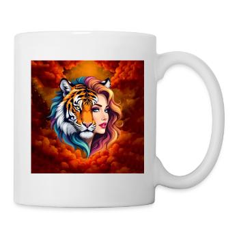 Tigre y musa en llamas - Mug - white - Right