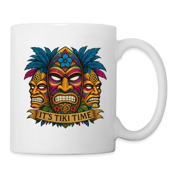 Trio des Masques du Temps Tiki - Mug blanc - blanc - Droite
