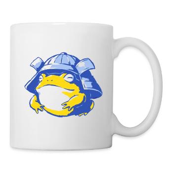 Frog Stepper with Helmet – Cartoon Adventure - Mug - white - Right