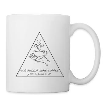 Minimalist Coffee Line Art Triangle Geometric - Mug - white - Right