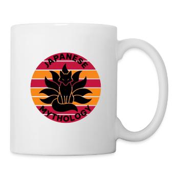 Kitsune Japanischer Fuchs (Retro Design) - Tasse - Weiß - Rechts