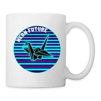 Origami Crane (Retro Neon Cyberpunk) - Mug - white - Right