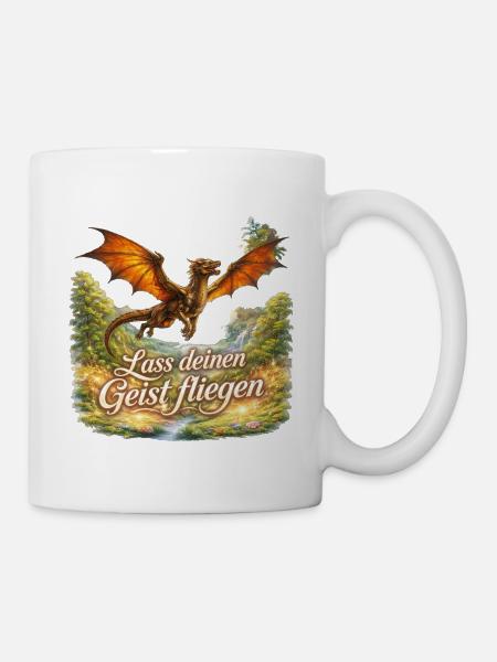 Geistflügel Drachentraum - Tasse - Weiß