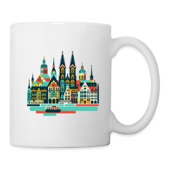 Panorama urbain coloré sur l’eau - Mug blanc - blanc - Droite