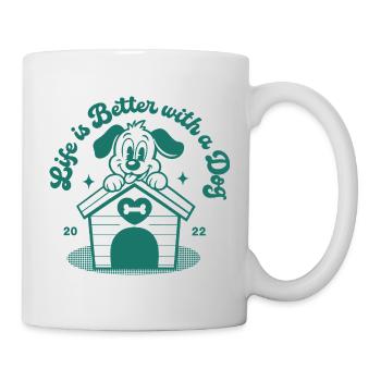 Life Is Better With A Dog Cartoon - Mug - white - Right