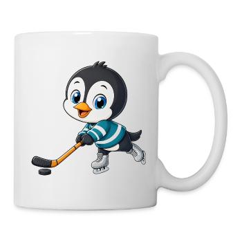 Süßer Pinguin Cartoon Eishockey Spieler - Mug - white - Right