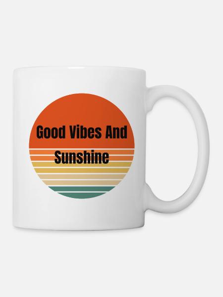 Retro Sunset Vibes Circle - Tasse - Weiß