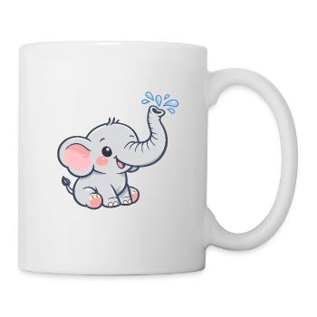 Éclaboussure d’eau d’éléphant joyeux - Mug blanc - blanc - Droite