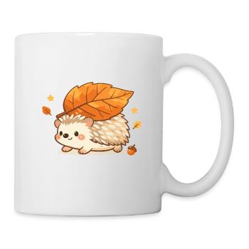 Herbstigel mit Ahornblatt - Tasse - Weiß - Rechts