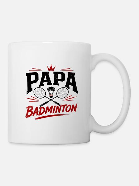 Papa Badminton - Tasse - Weiß