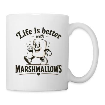 Das Leben ist besser mit Marshmallows - Tasse - Weiß - Rechts