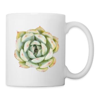 Pastel Succulent Photo - Echeveria Plant Art - Mug - white - Right