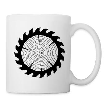 Carpenter Saw Blade Wooden Disc - Mug - white - Right