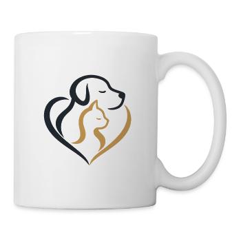 Heart Shape Dog Cat Duo - Mug - white - Right