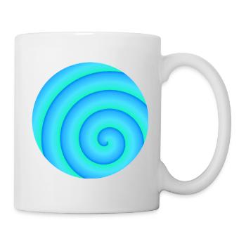 Blau-Grüne Spirale - Tasse - Weiß - Rechts