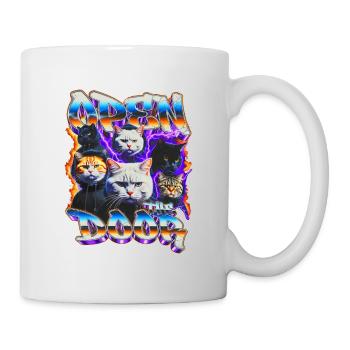 Open the Door — Neon Katzencrew - Tasse - Weiß - Rechts