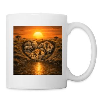 Oase mit wild Afrika Wildlife Harmonie und Liebe - Mug blanc - blanc - Droite