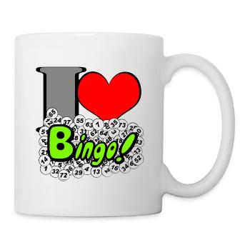 Bingo Herz Neon Illustration - Tasse - Weiß - Rechts