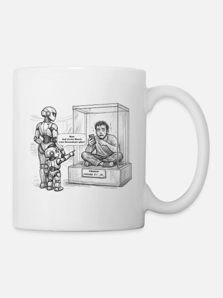 Mensch nach KI Revolution - Tasse - Weiß