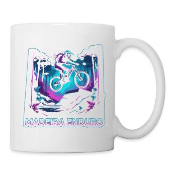 Neon Synthwave Madeira Enduro MTB Jump - Mug - white - Right