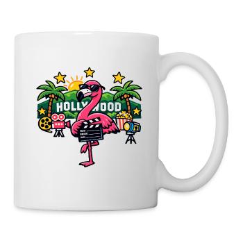 Flamingo Filmstar Hollywood Tropen - Tasse - Weiß - Rechts