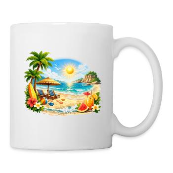 Summer Vibes Tropical Beach Sunset Design - Mug - white - Right
