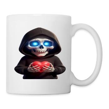 Skeleton with heart - Mug - white - Right