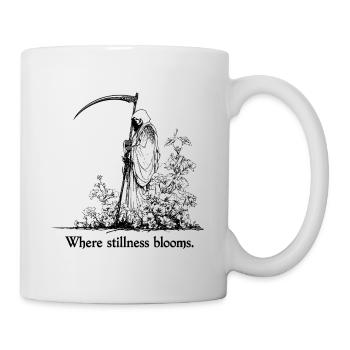 Where Stillness Blooms skleton and  Floral Art - Mug - white - Right